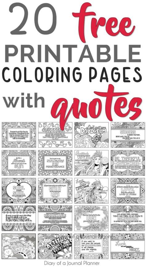 Coloring is a great way to focus the mind and reconnect with your inner child. Printable Quote Coloring Pages (20 FREE Coloring Quotes!)