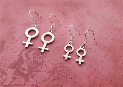 Feminist Earrings Female Symbol Earrings Venus Symbol Etsy Feminism