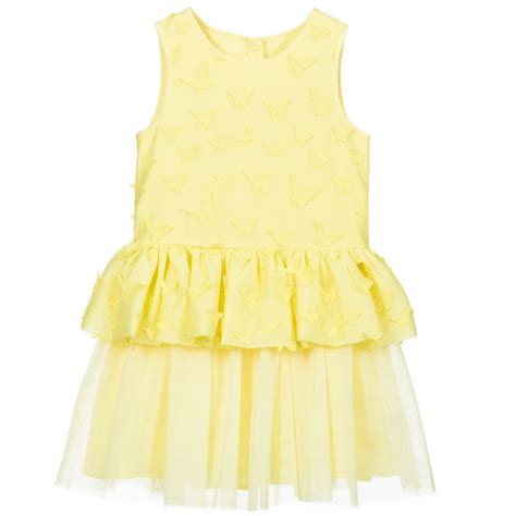 Charabia Yellow Organza And Tulle Dress Childrensalon Outlet
