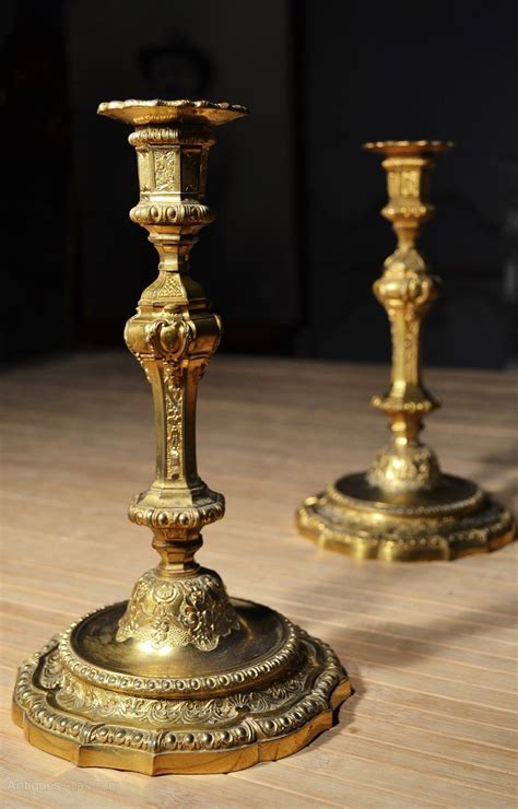 Antiques Atlas Pair Gilt Bronze Candlesticks Charles Christofle