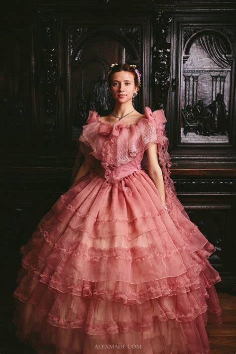 Civil War Rose Dress 1860s Ball Gown Etsy