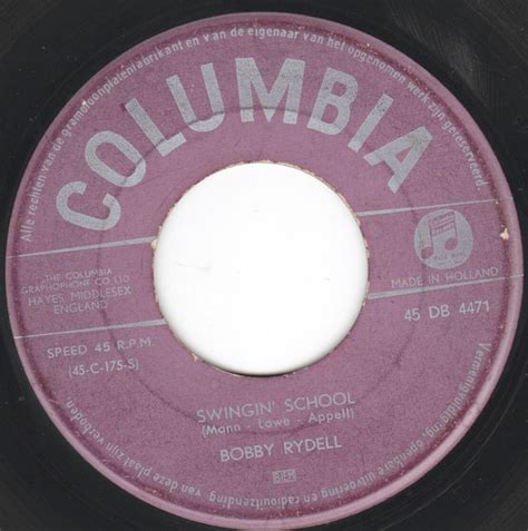 Bobby Rydell Swingin School Ding A Ling Vinyl Discogs