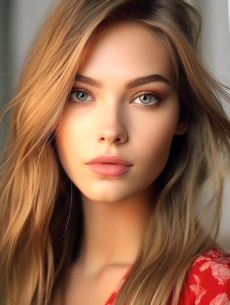 Premium Ai Image Portrait Of A Very Beautiful Girl With Blonde Hair