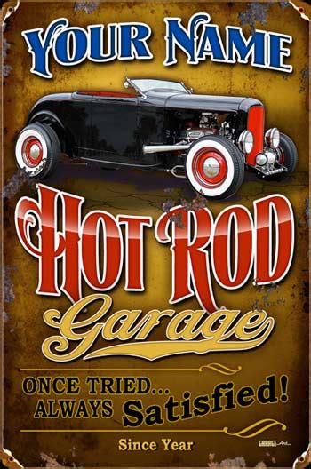 Hot Rod Garage Personalized Sign Ga735 Garage Art