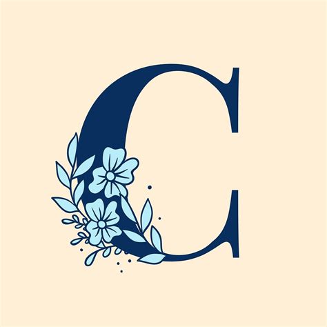 Letter C Floral Font Typography Free Image By Tvzsu