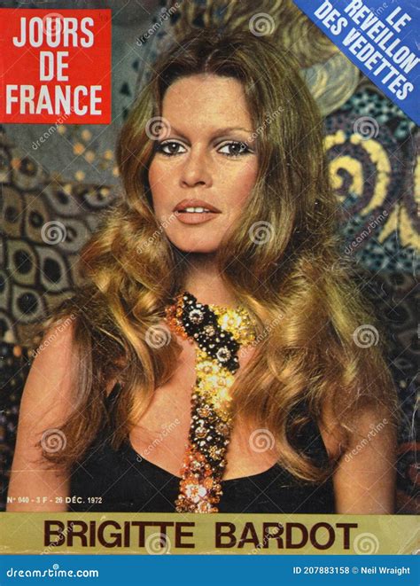 Brigitte Bardot On Vintage Front Cover Of Jours De France Magazine 1972 Agazine Editorial Image
