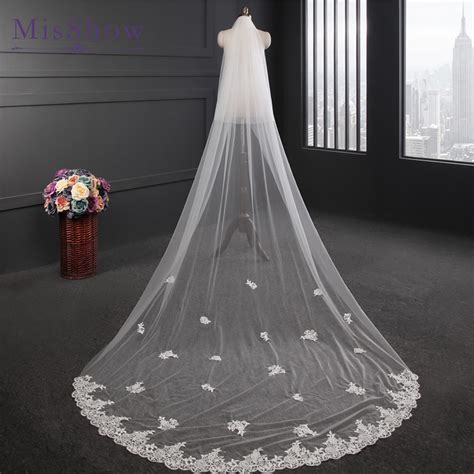 2018 New Design Wedding Veil 3 Meters Long Applique Lace