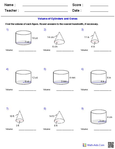 Buy a comprehensive geometric formulas ebook. Geometry Worksheets | Surface Area & Volume Worksheets