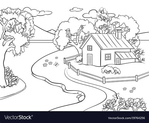 Coloring Book Landscape - Kids and Adult Coloring Pages