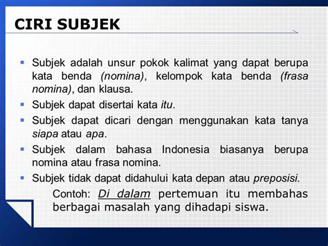 Contoh Kalimat Subjek Predikat Objek Aneka Contoh