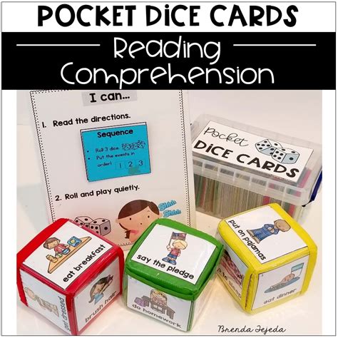 Pocket Dice Cards Reading Comprehension Tejedas Tots