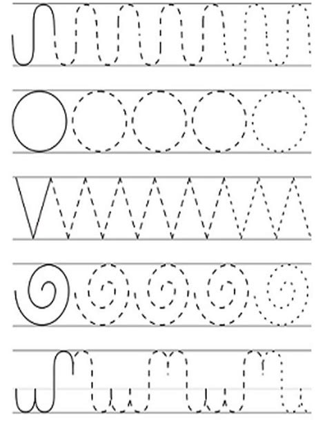 Tracing Lines Preschool Worksheets