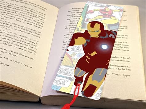 Custom Marvel Iron Man Bookmark Minimalist Style Superhero Etsy