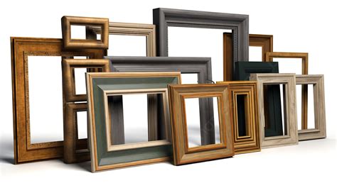 Various Picture Frames Are Stacked On Top Of Each Other Background