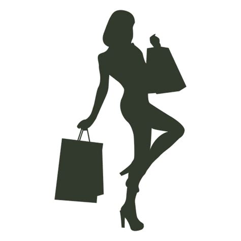 Woman Shopping Bags In A Pose Transparent PNG SVG Vector File