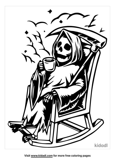 Free Grim Reaper Coloring Page Coloring Page Printables Kidadl