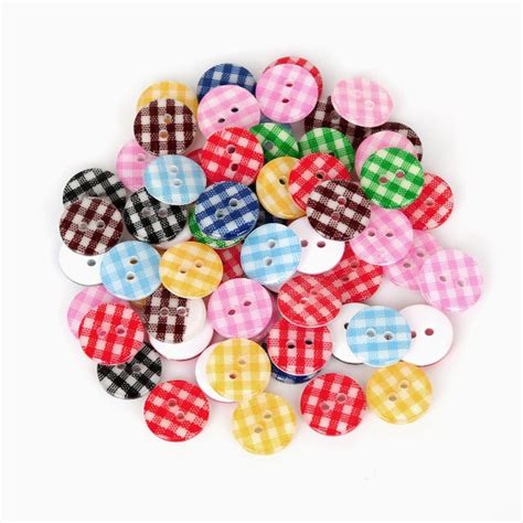Plaid Buttons Etsy
