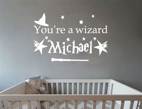 They're not just from the books or movies, mind you :p. Custom Name Decal Harry Potter Decor Quotes You're A Wizard Harry Potter Magical Hat & Stars ...