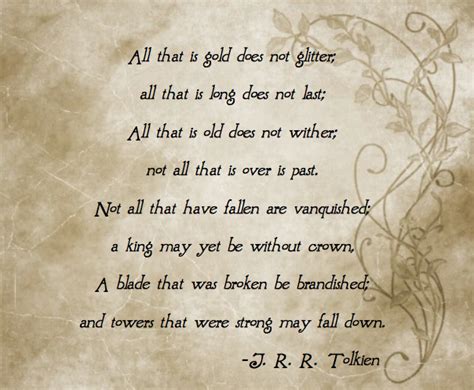 Tolkiens Early Version Of The Well Known All That Is Gold Does Not