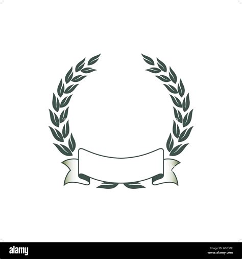 Laurel Wreath With Ribbon Icon Vector Illustration Isolated On White