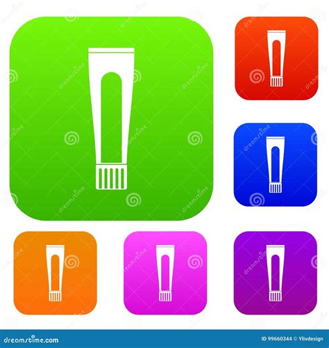 toothpaste tube set color collection stock vector illustration of oral flat 99660344