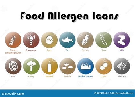 Food Allergen Icons Stock Illustration Illustration Of Allergies
