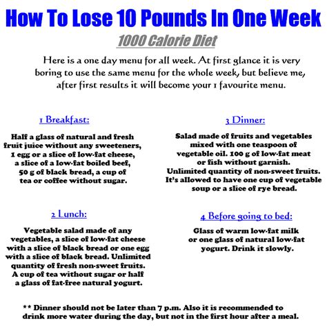lose 10 pounds in 1 week