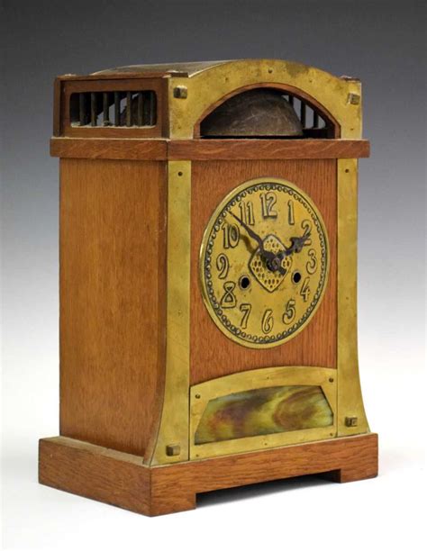 Lot 463 German Secessionist Style Oak Mantel Clock