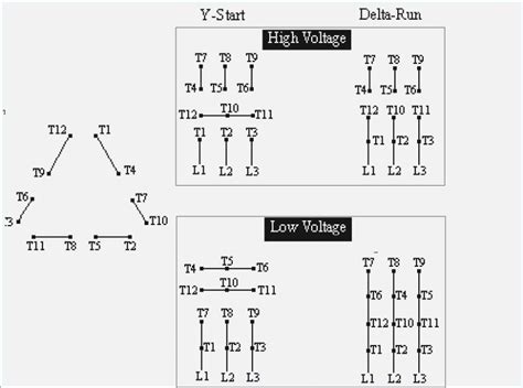 Wiring diagram single phase starter w/ dual voltage motor. {Wiring Diagrams} 3 Phase 6 Pole Motor