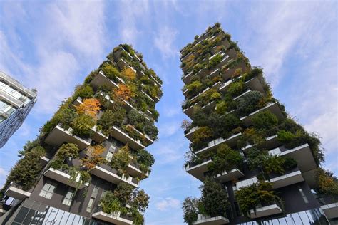 Buildings covered in trees offer a glimpse of future urban living