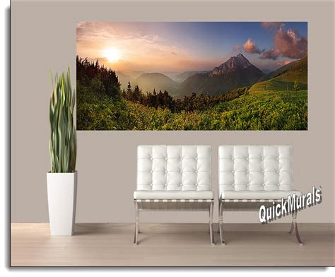 Liven up you space with a wallpops mural. Mountain Sunrise Peel And Stick Wall Mural