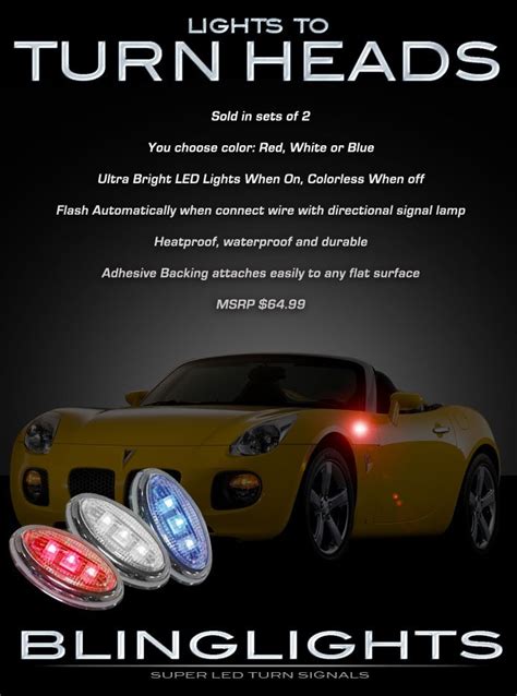 2006 2007 2008 2009 Pontiac Solstice Led Turnsignal Accents Lamps Turn