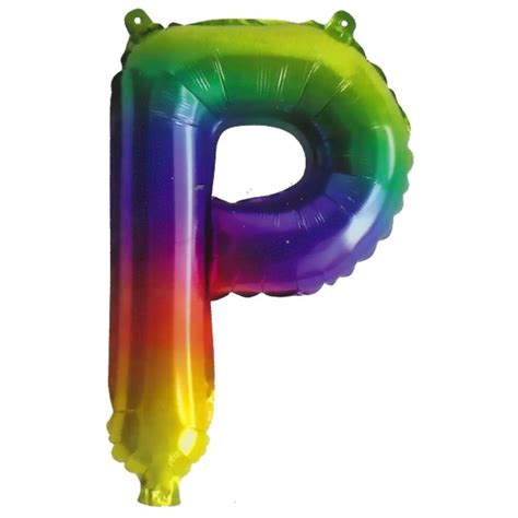 Rainbow Letter P Balloon 35cm Party Supplies Who Wants 2 Party