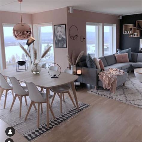 Incorporating a pink color scheme into your existing home can be as simple as a new piece of furniture a close cousin to pink and grey bathroom décor is substituting black for the grey to give a nostalgic look to the room. Pink and gray living and dining room | Dining room ...