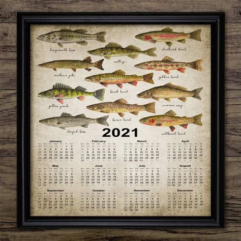 Manh2612 Fishing Fishing Calendar 2021 Poster Poster Art Design