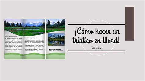 Hacer Un Triptico En Word Youtube Triptico Word Paso A Paso