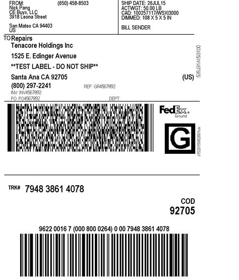 Blank Fedex Label Mailing Label And Completion Instructions