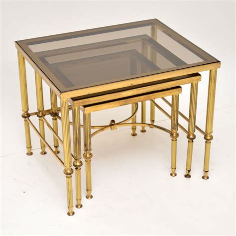 S Italian Brass Glass Nest Of Tables Retrospective Interiors Retro Furniture Vintage