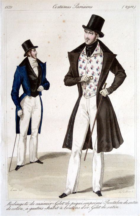 High Fashion For Men In The 1830s Paris Ma 1217 4900 Antique