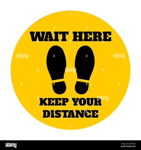 Wait Here Keep Your Distance Social Distancing Floor Sticker For