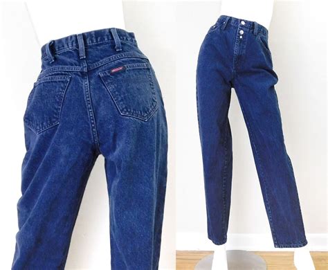 Sz 4 5 90s Sasson High Waisted Mom Jeans Vintage Women S Baggy High Rise Tapered Leg Stone