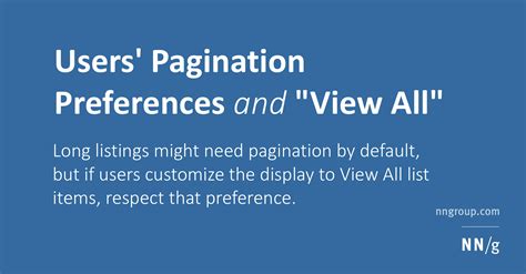 Users Pagination Preferences And View All