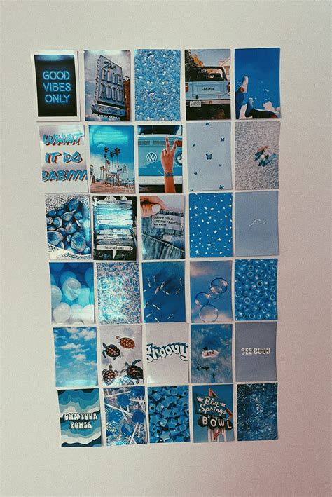 Blue Collage Kit In 2020 Wall Collage Decor Wall Collage Blue Room