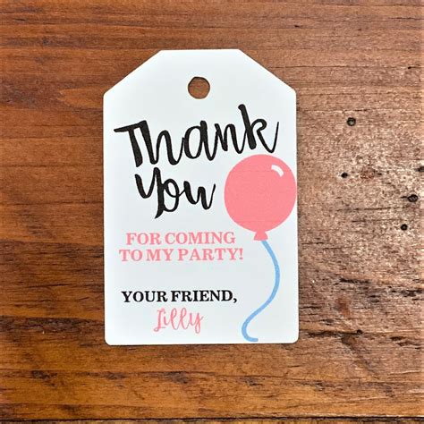 Thank You For Coming To My Party Tags Kids Birthday Party Etsy