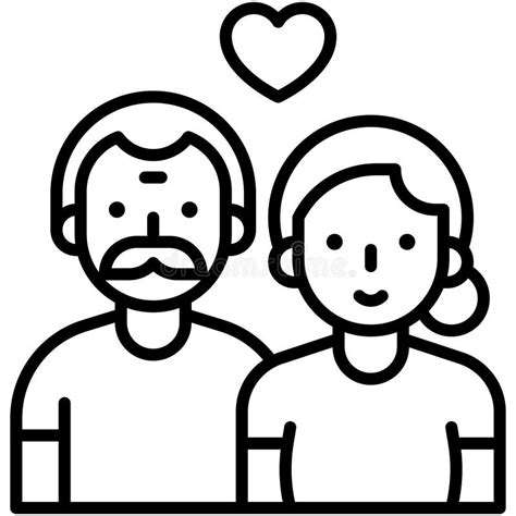 Old Couple Icon Valentines Day Related Vector Stock Vector