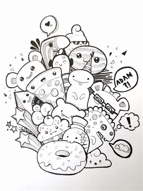 Hand drawn succulents that can be resized, printed, and colored. Pic Candle Inspired Doodle! | Kawaii desenhos fofos ...