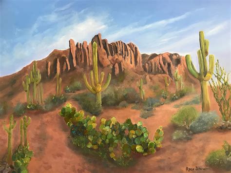 Desert Painting Superstition Mountains Arizona Painting Xl Painting