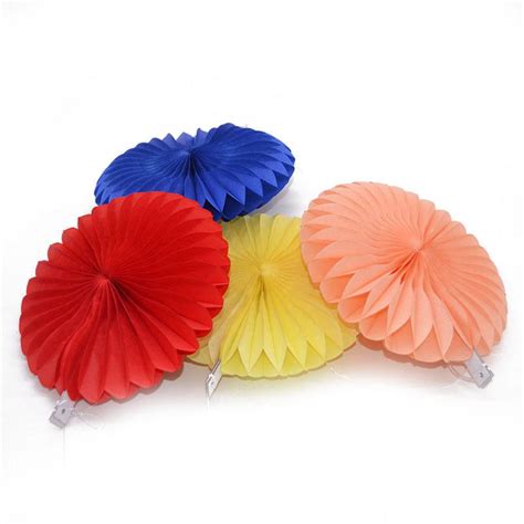 Small 10cm Tissue Paper Fans Flowers Pompom Balls Round Lanterns Diy