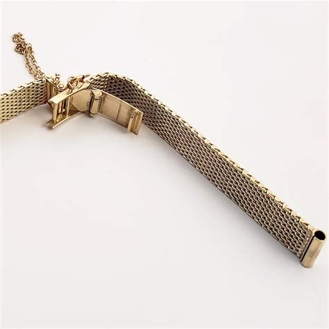 14k Gold Mesh Watch Band Italian Made Vintage 8mm Wide Etsy