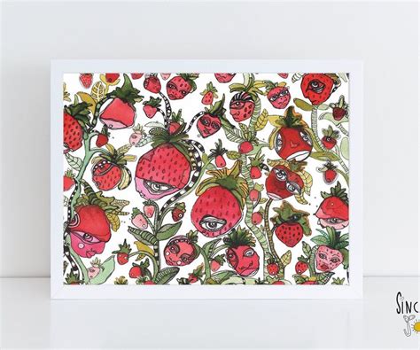 Strawberry Art Download Watercolor Painting Print Printable Etsy In Downloadable Art